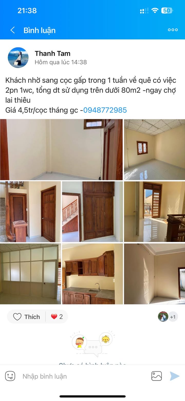 Căn hộ cho thuê Lái Thiêu 80m² giá 4.5 triệu - Sang cọc gấp trong tuần!