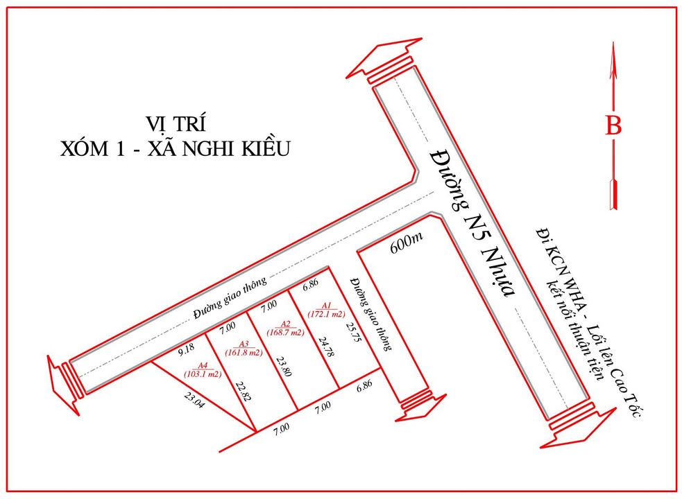 Đất Nghi Kiều 161.8m² giá 600 triệu - Đường nhựa liên huyện thuận lợi!
