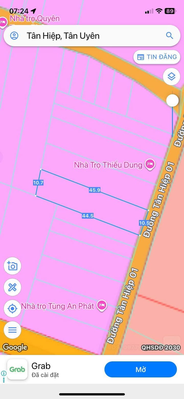 Đất nền 462.5m² đường Tân Hiệp 01, Tân Uyên - Giá chỉ 4.2 tỷ