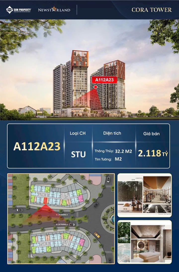 Căn hộ Cora Tower Đà Nẵng 32m² giá 2.075 tỷ - Sở hữu ngay chỉ từ 600 triệu!