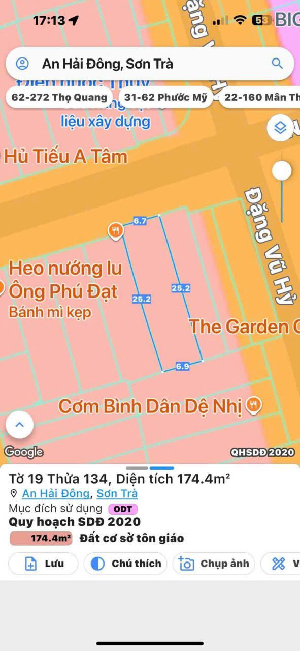 Đất biển Mỹ Khê Đà Nẵng 174m² giá 25.5 tỷ - Vị trí kinh doanh sầm uất!