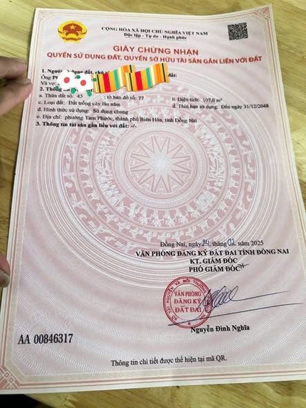 Đất nền đường Nguyễn Hoàng, phường Tam Phước 107m² giá 1.3 tỷ - Sổ đỏ chính chủ!