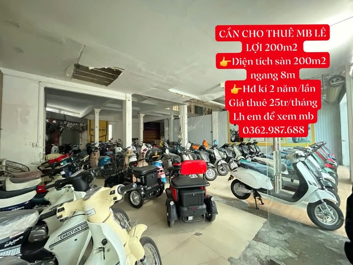 Mặt bằng cho thuê đường Lê Lợi, Đà Nẵng 200m² - Phù hợp mở showroom, siêu thị!