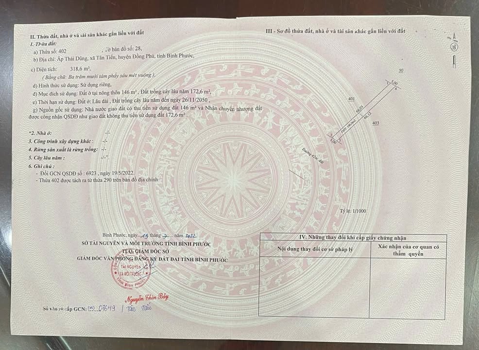 Đất nền mặt tiền Tuyến 3, Đồng Phú 8976m² - Giá chỉ hơn 8 tỷ!