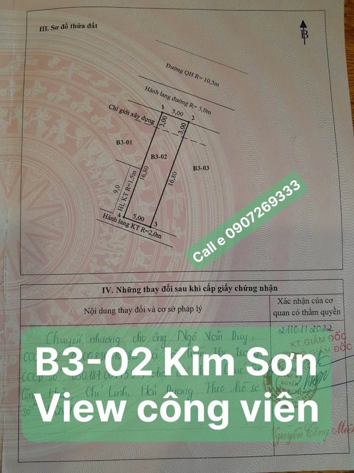 Lô đất B3-02 Khu ĐT Kim Sơn Đông Triều 100m² giá 2.5 tỷ - Pháp lý rõ ràng, sẵn sàng sang tay!