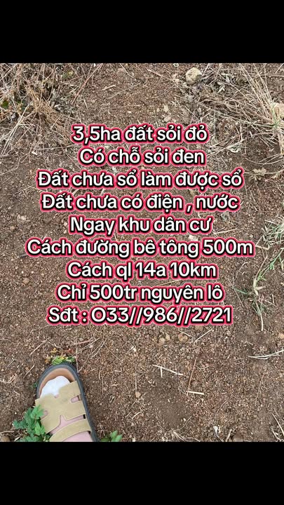 Đất nền 3.5ha xã Ia Le, Gia Lai - Giá chỉ 500 triệu - Cơ hội đầu tư hấp dẫn!