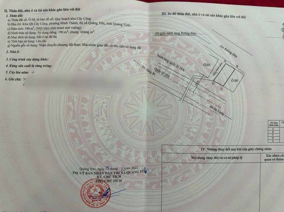 Đất mặt đường Minh Thành - Quảng Yên 190m² giá 1.9 tỷ - Đầu tư sinh lời tuyệt vời!