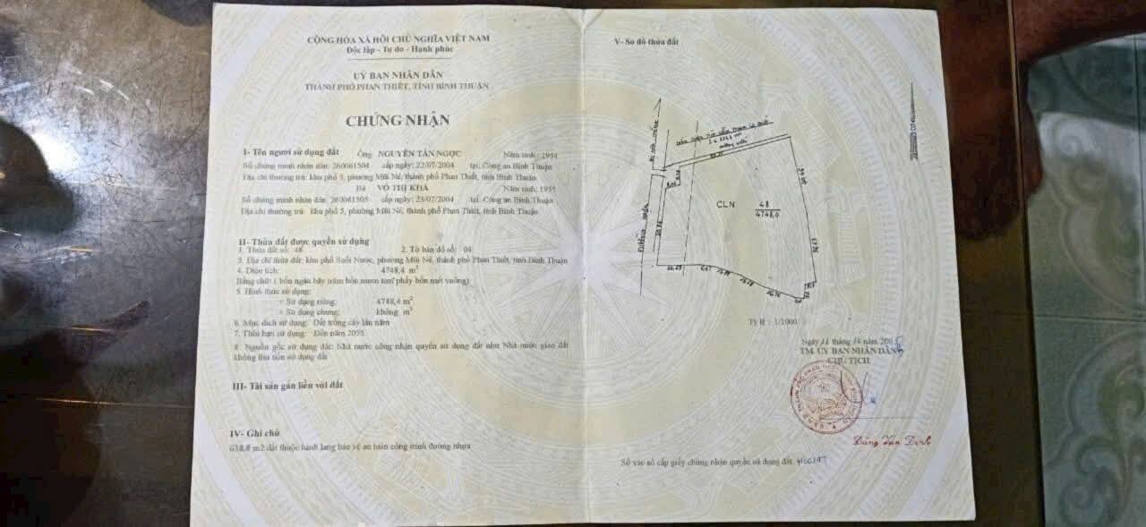 Đất mặt tiền đường Xuân Thủy, Mũi Né 4.748m² giá 40 tỷ - Cơ hội đầu tư tuyệt vời!