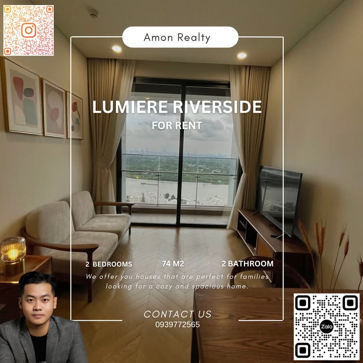 Căn hộ Lumiere Riverside Thảo Điền 74m² giá 42 triệu - Trải nghiệm sống sang trọng bên sông!
