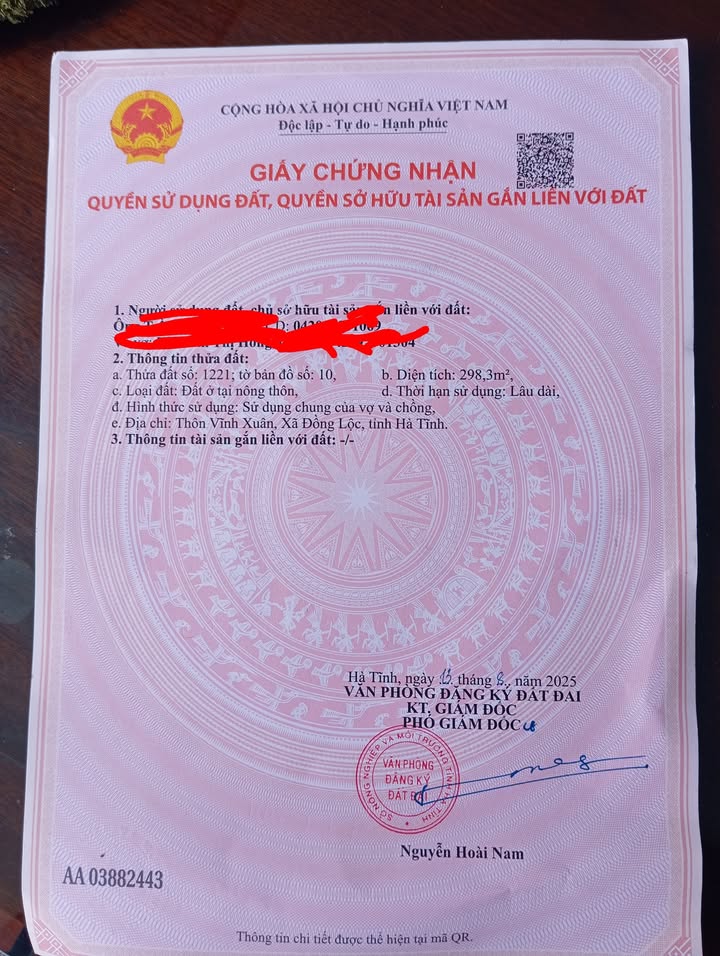 Đất nền 300m² tại Đồng Lộc, Can Lộc - Giá chỉ 1.3 tỷ, sổ đỏ chính chủ!