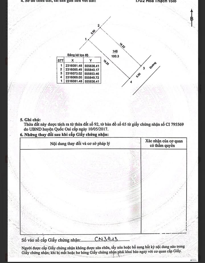 Đất thổ cư 100m² tại Phú Cát - Quốc Oai - Hà Nội giá 3 tỷ - Sổ đỏ chính chủ!