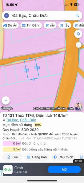 Đất thổ cư Châu Đức 148.5m² giá 790 triệu - Đối diện khu công nghiệp Đá Bạc!
