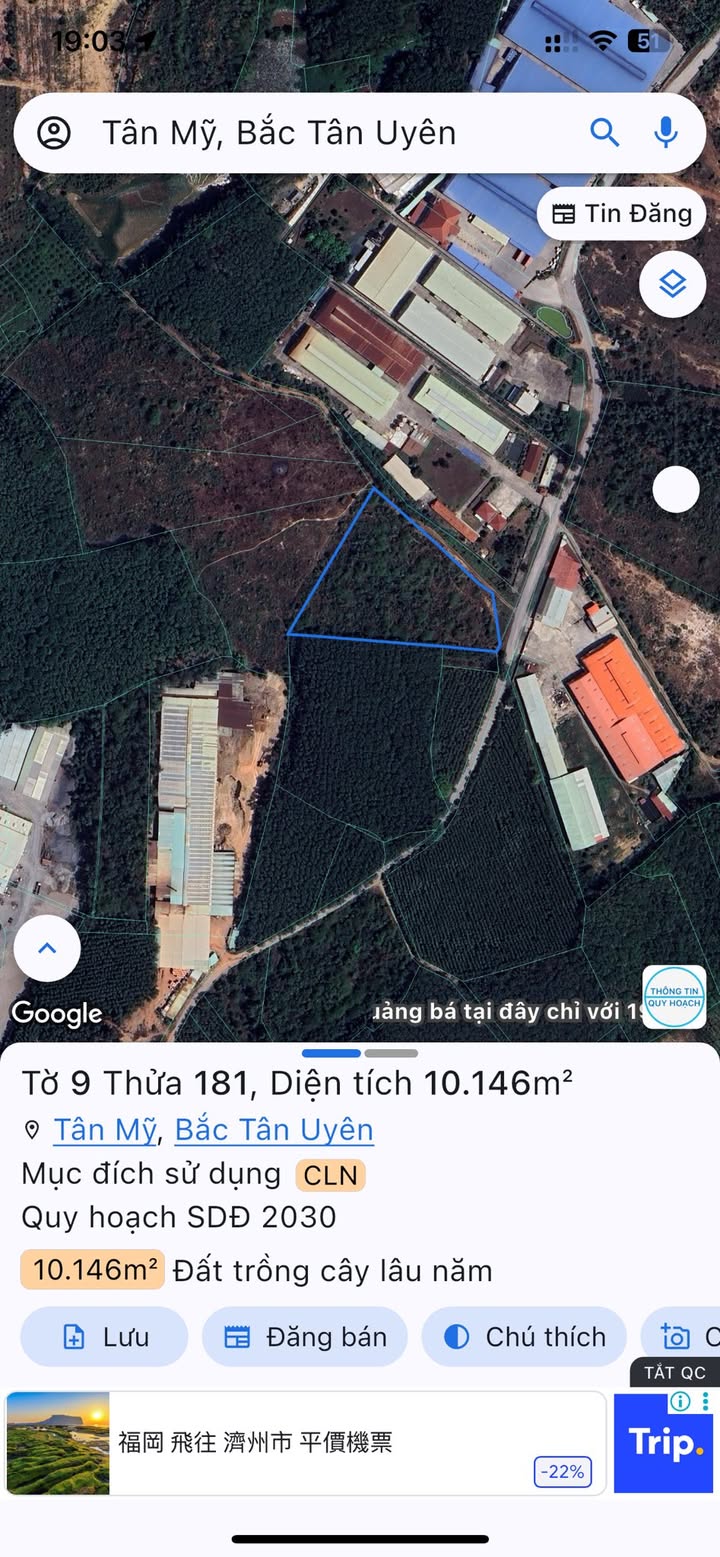 Đất nền Tân Uyên 10.500m² giá 17 tỷ - Mặt tiền đường Tân Mỹ 3, cơ hội đầu tư hiếm có!