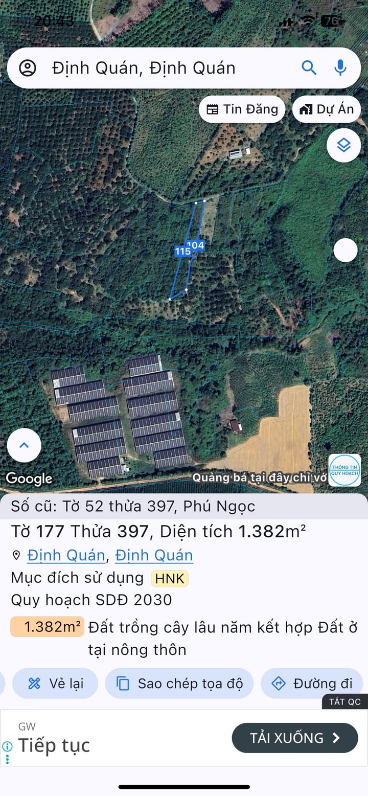 Đất Phú Ngọc, Định Quán 1382m² giá 350 triệu - Quy hoạch đất ở lý tưởng!