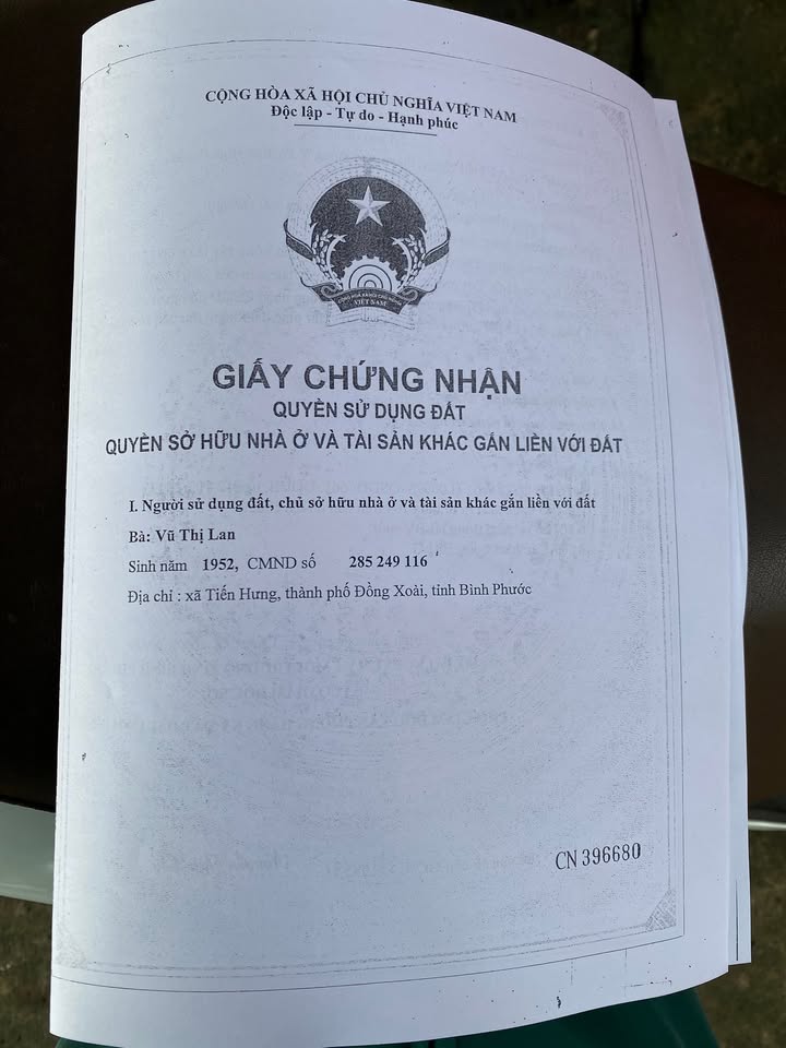 Đất thổ cư 1575m² tại Tiến Hưng, Đồng Xoài - Giá chỉ 200 triệu - Đầu tư sinh lời ngay!