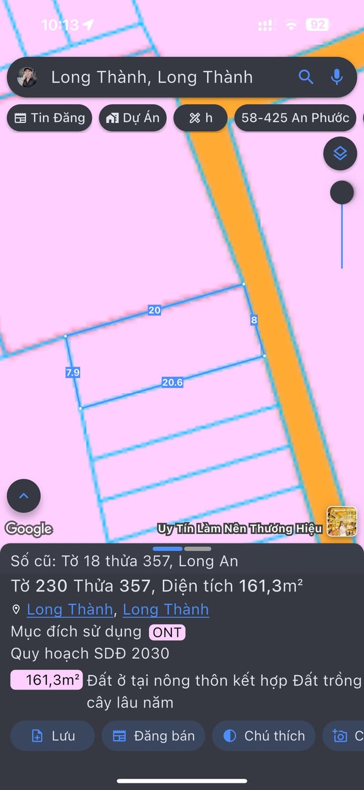 Đất nền Long Thành 160m² giá 3 tỷ - Sổ đỏ chính chủ, vị trí đắc địa!