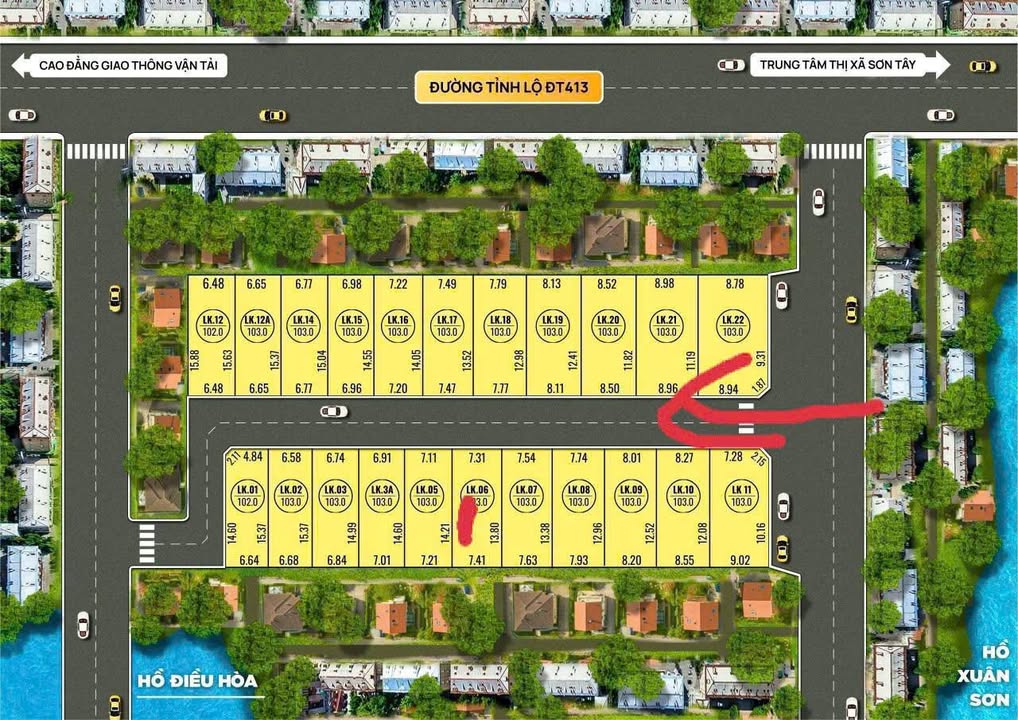 Đất thổ cư 103m² Tùng Thiện Sơn Tây - Sổ đỏ chính chủ, giá thỏa thuận!