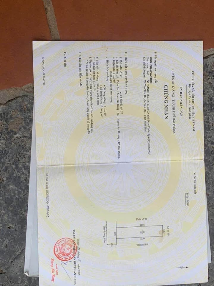 Đất nền Đồng Thái Hải Phòng 110m² giá 3.35 tỷ - Vị trí đắc địa, phong thủy tốt!