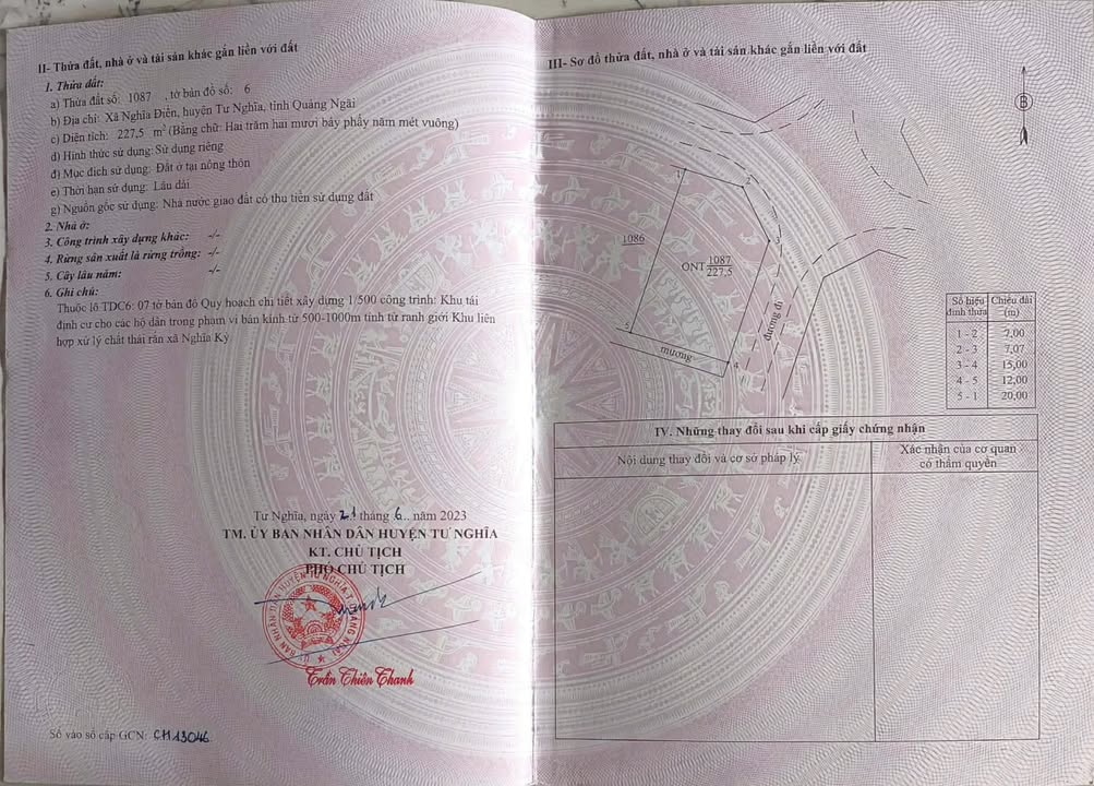 Đất nền mặt tiền khu tái định cư Nghĩa Điền 240m² giá 1.6 tỷ - Vị trí kinh doanh lý tưởng!