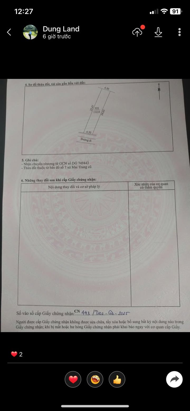 Đất thổ cư Hợp Thịnh Hiệp Hòa 112m² - Vị trí đẹp, giá thỏa thuận!