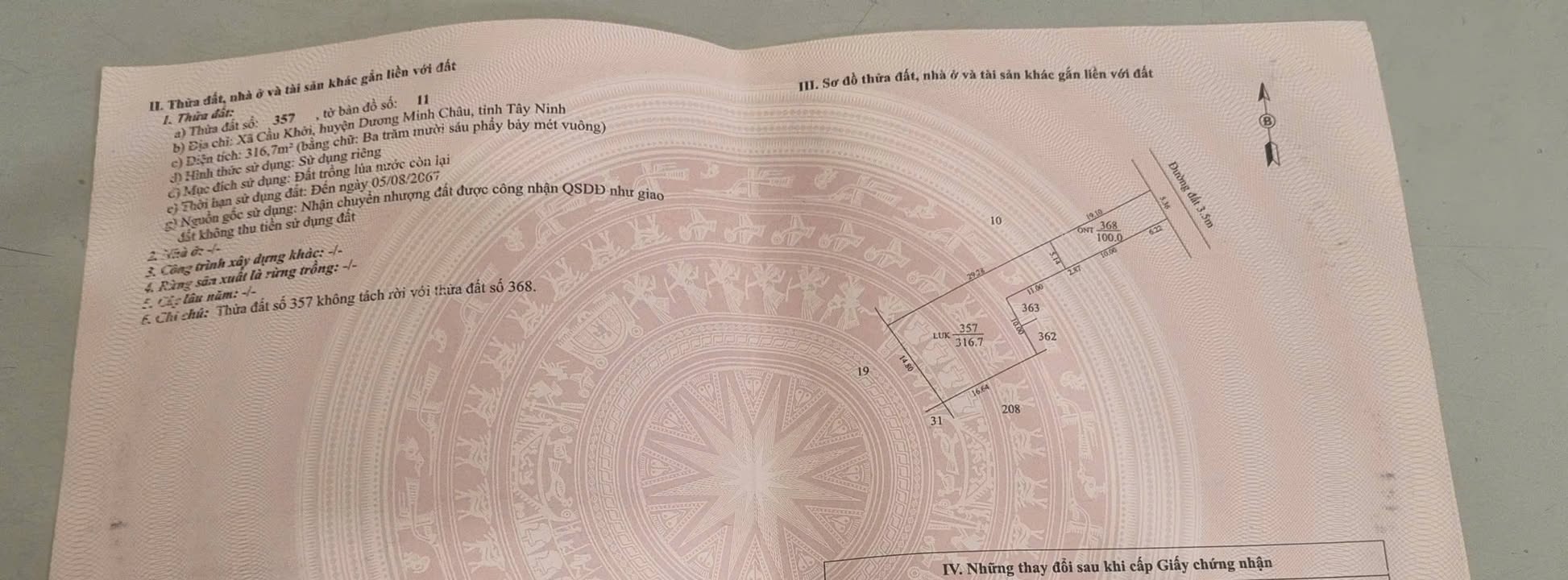 Lô đất Cầu Khởi, Dương Minh Châu 554m² giá đầu tư - Cần bán gấp!