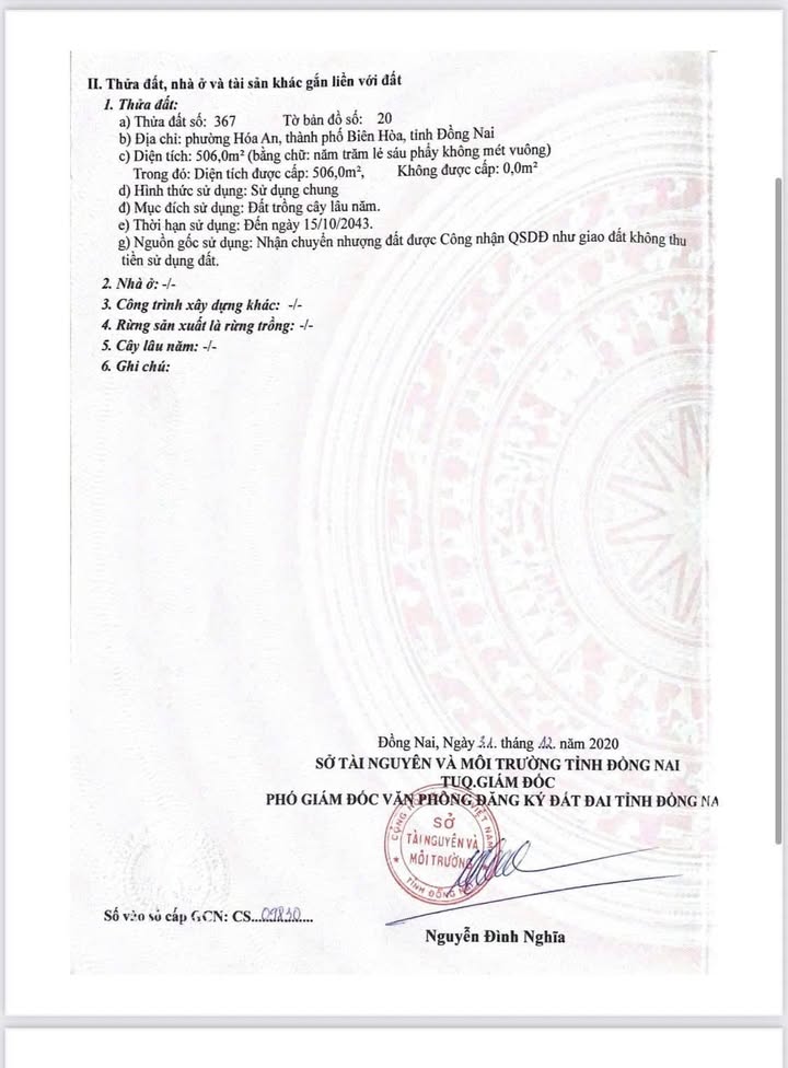 Đất nền Hóa An, Biên Hòa 506m² giá chỉ 3.289 tỷ - Cơ hội đầu tư tuyệt vời!