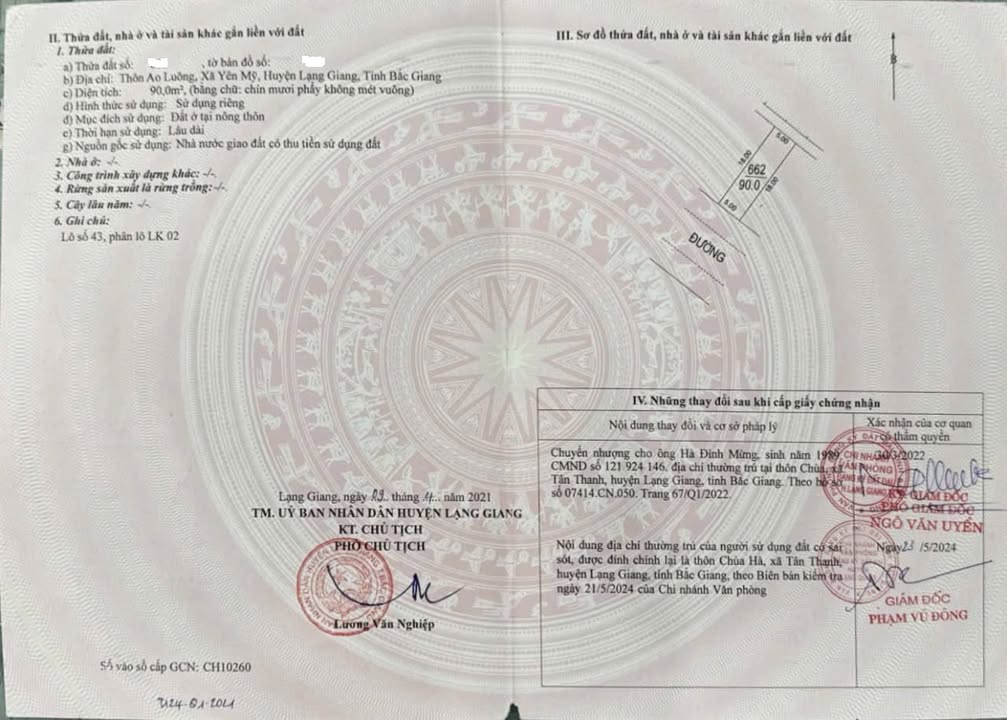 Bán đất đấu giá Ao Luông, Tân Mỹ, Lạng Giang 90m² - Sổ hồng chính chủ, vị trí đẹp!