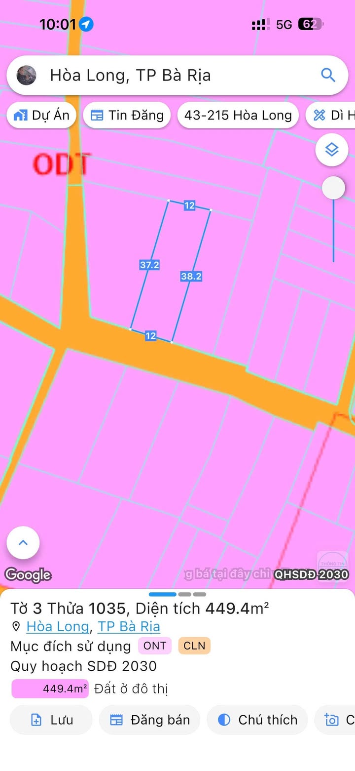 Đất nền Hòa Long, Bà Rịa 4560m² giá chỉ 4.5 tỷ - Cơ hội đầu tư tốt!