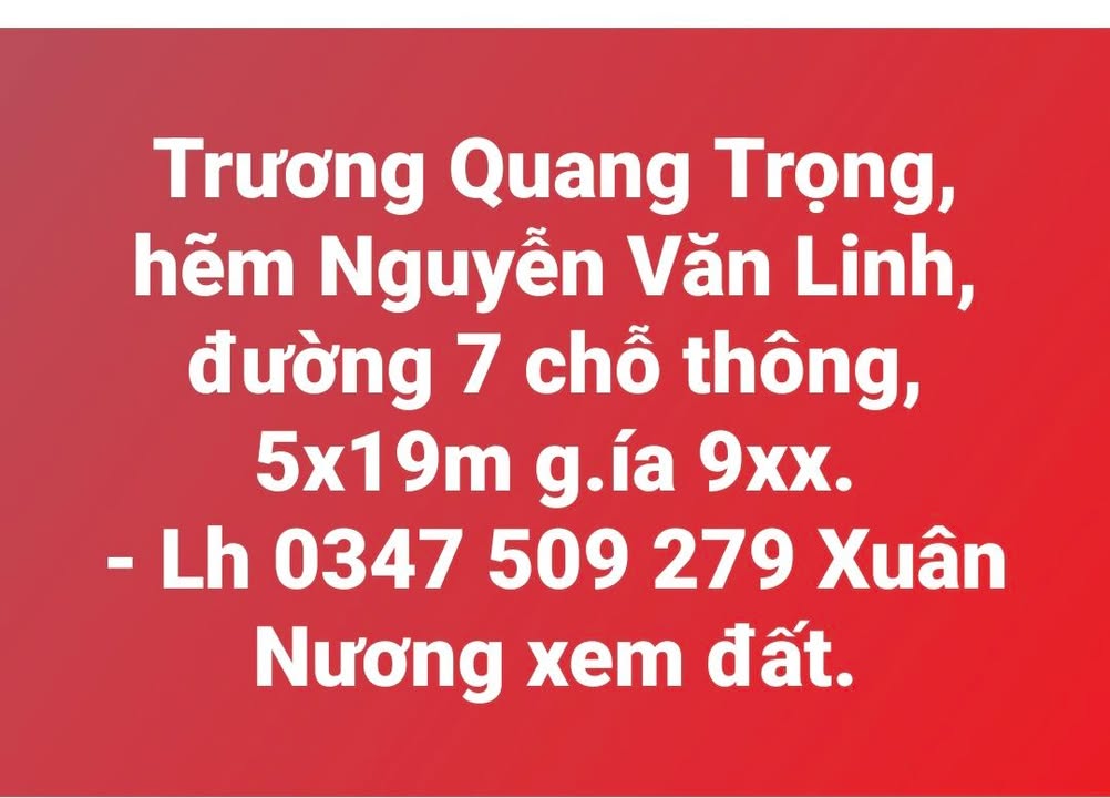 Đất nền hẻm Nguyễn Văn Linh, Quảng Ngãi 95m² - Giá tốt, đầu tư sinh lời