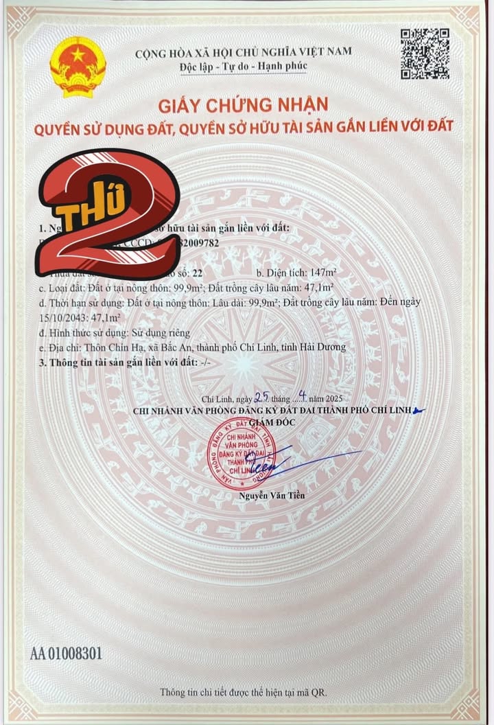 Đất thổ cư Bắc An, Chí Linh 147m² giá chỉ 700 triệu - Đường thông ô tô vào tận nơi!