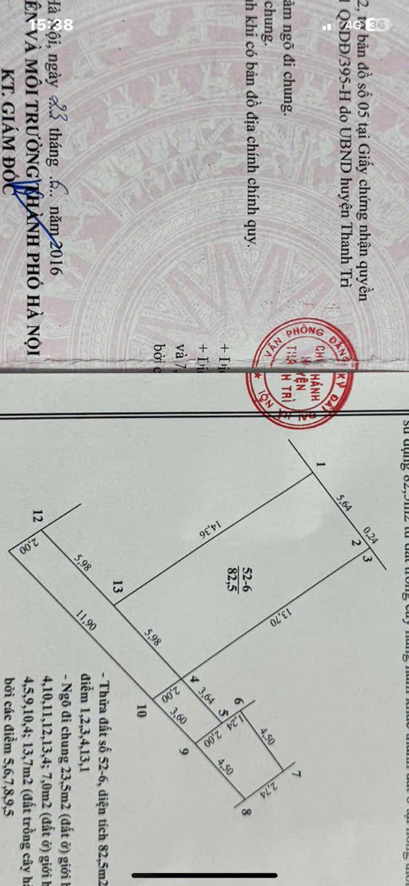 Đất Tả Thanh Oai 68m² giá 5.164 tỷ - Mặt ngõ, pháp lý rõ ràng!