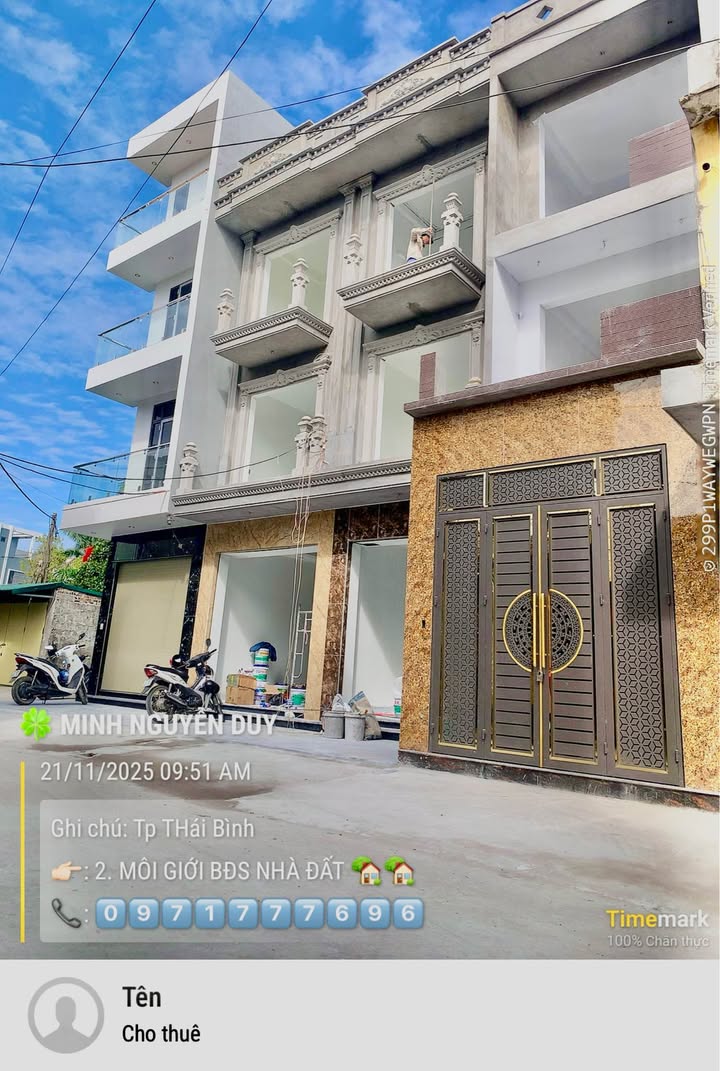 Nhà 3 tầng đường Quang Trung, phường Trần Hưng Đạo, Thái Bình - Giá 3.4 tỷ, thương lượng tốt!