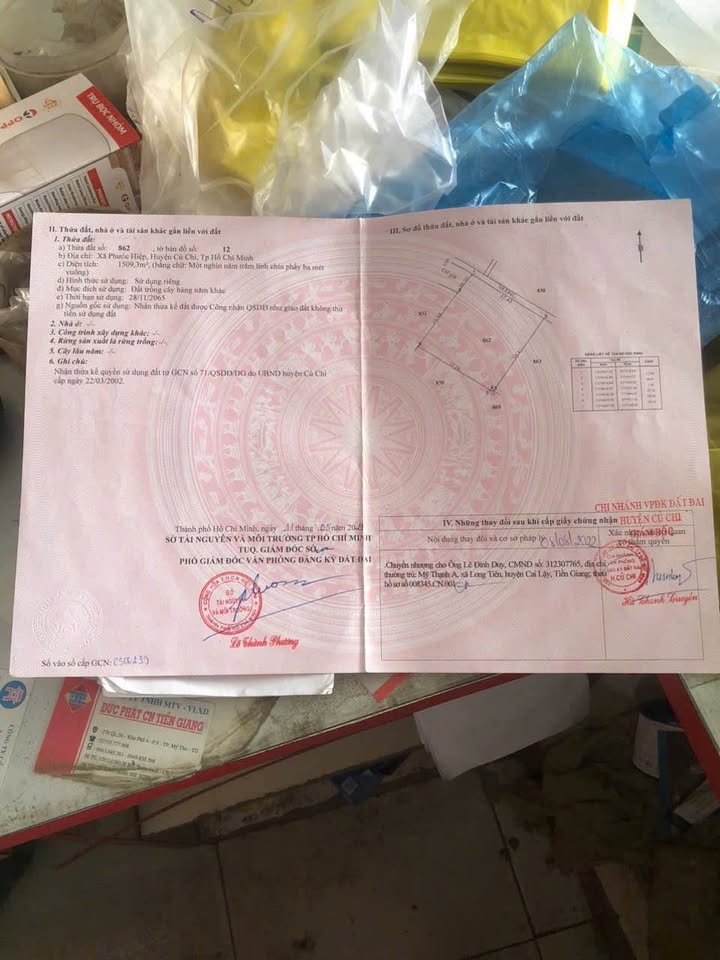 Đất Cây Hàng Năm Phước Hiệp Củ Chi 1509m² giá 3.8 tỷ - Tiềm năng đầu tư lớn!