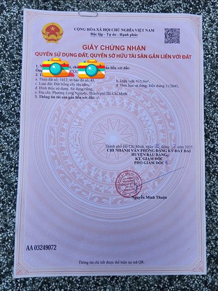 Đất nền Long Nguyên Bàu Bàng 720m² giá 2 tỷ - Cơ hội đầu tư tuyệt vời!