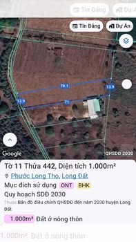 Đất nền chính chủ tại Phạm Hùng, Đất Đỏ - 1.000m² giá 1.15 tỷ - Đầu tư sinh lời!