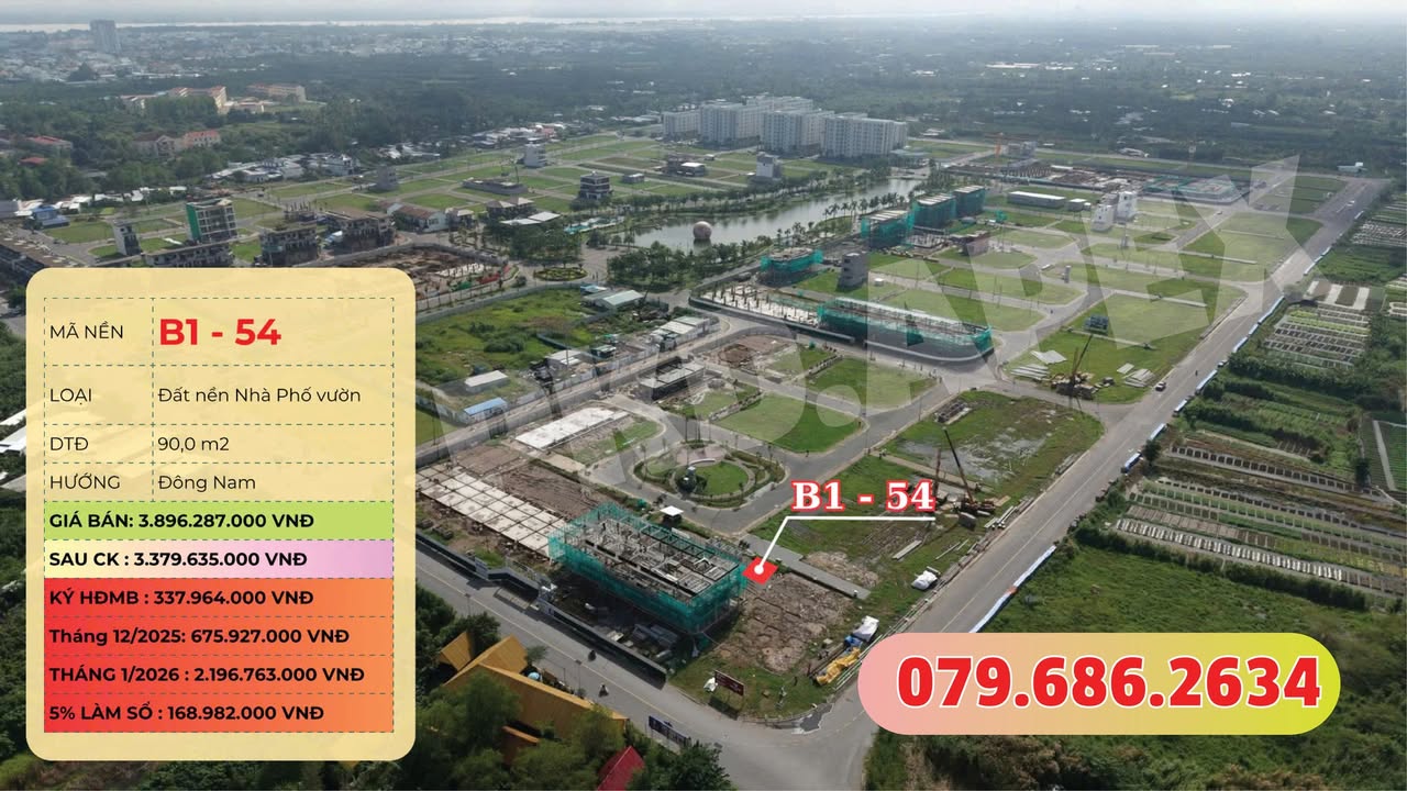 Đất nền nhà phố vườn Cần Thơ 90m² - Tiềm năng đầu tư lớn tại Nam Long 2 Central Lake!