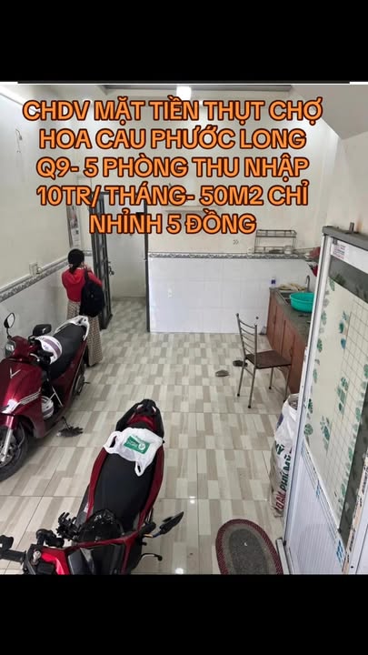 Căn hộ dịch vụ mặt tiền chợ Hoa Cau, Phước Long, Quận 9 - 50m², chỉ 5 tỷ