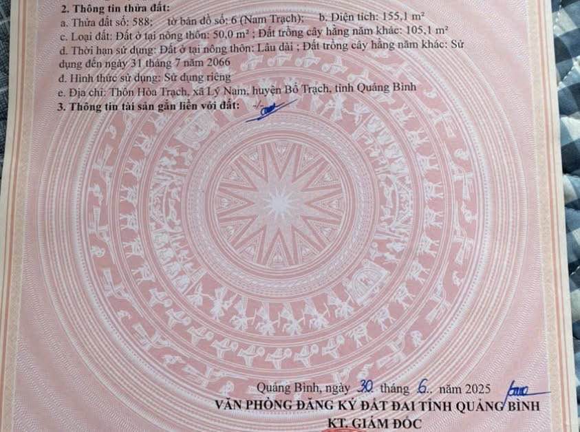 Đất nền Hòa Trạch, Bố Trạch 155m² giá 500 triệu - Khu dân trí cao, tiềm năng sinh lời!