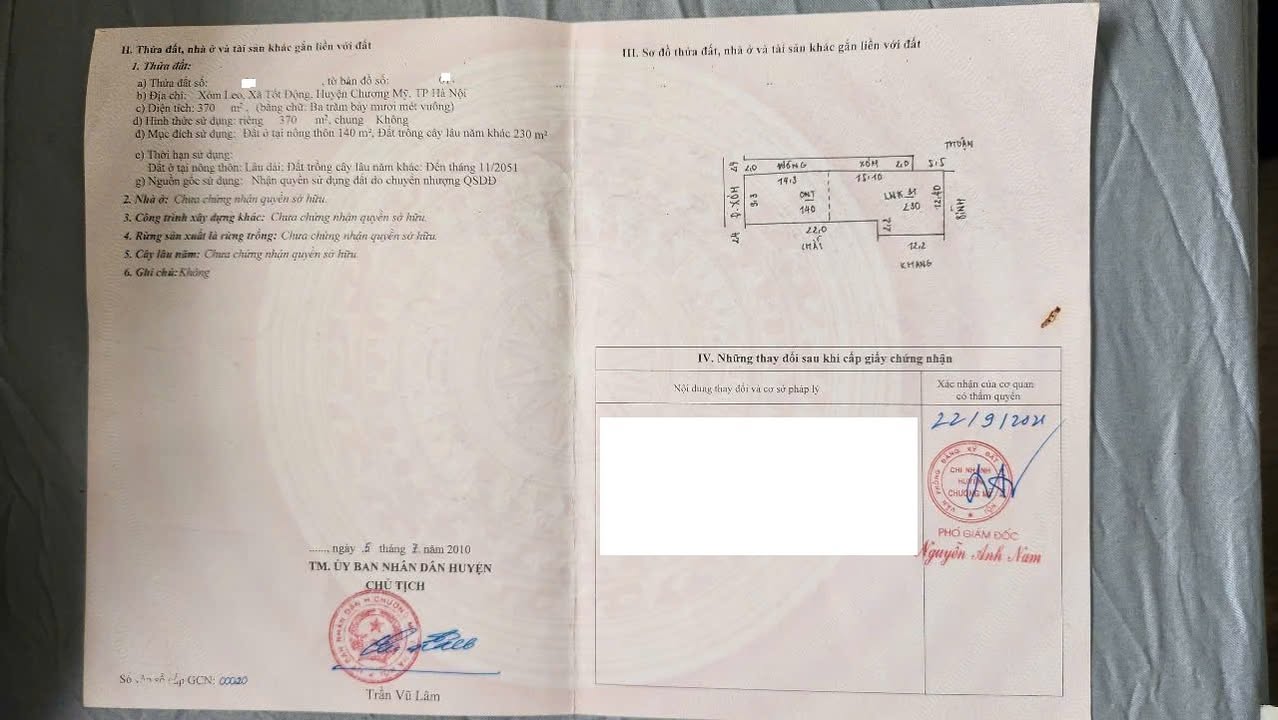 Đất nền 370m² 2 mặt tiền tại Tốt Động, Chương Mỹ - Giá chỉ 4.255 tỷ!