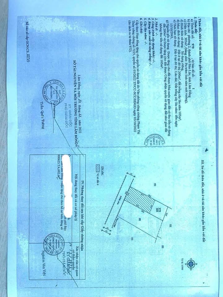 Đất thổ cư Bảo Lộc 300m² giá 2.2 tỷ - Chính chủ bán gấp!