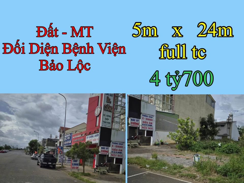 Đất Bảo Lộc 120m² giá 4.7 tỷ - Đối diện Bệnh viện II Lâm Đồng, kinh doanh thuận lợi!