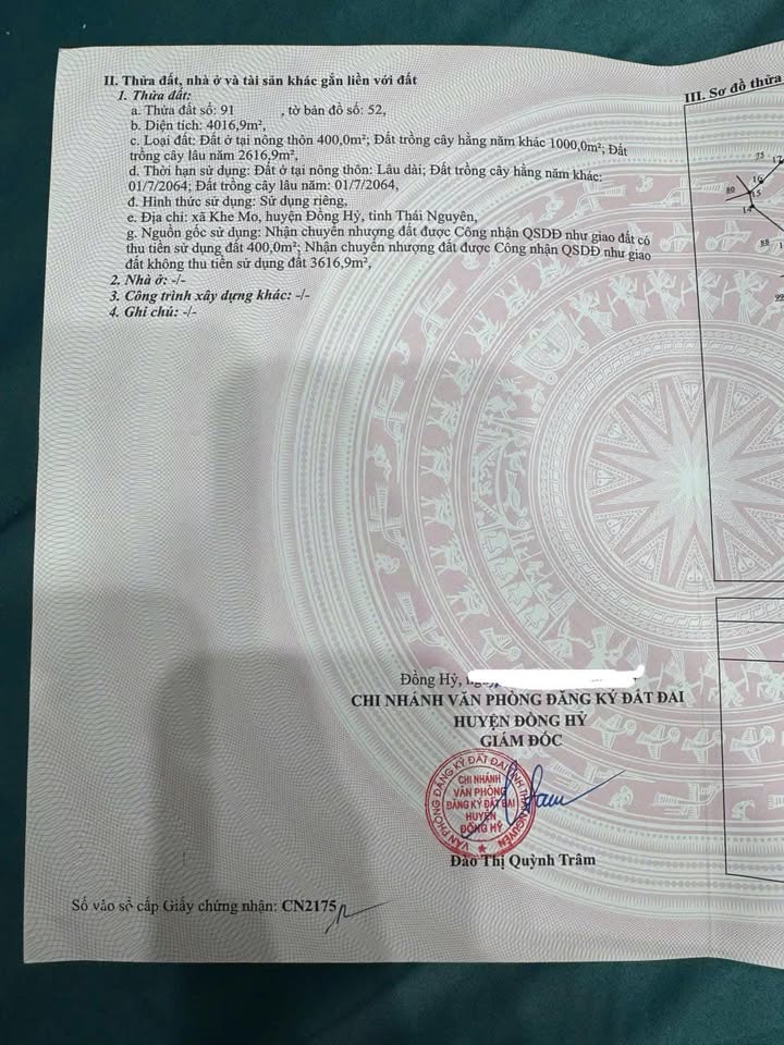 Đất nền Khe Mo Đồng Hỷ 4000m² giá 3 tỷ - Đầu tư sinh lời ngay!