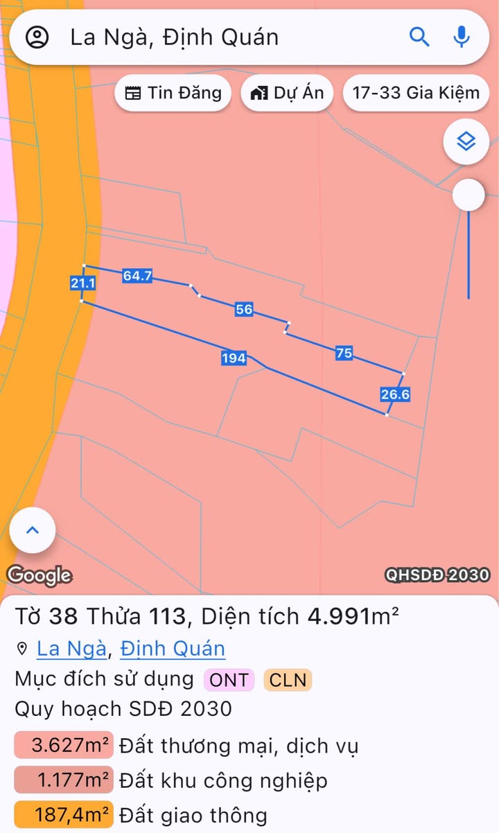 Đất nền QL20, La Ngà, Định Quán 9.055m² giá 11 tỷ - Cơ hội đầu tư hấp dẫn!