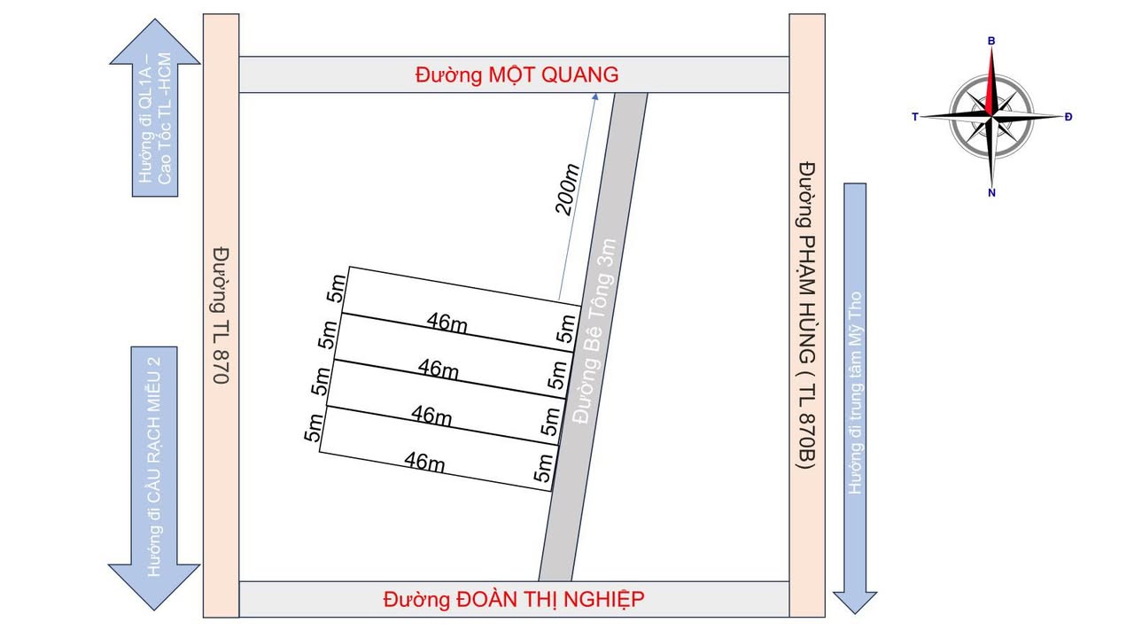 Đất nền phường Trung An, Mỹ Tho - 230m² chỉ 780 triệu - Đầu tư sinh lời!