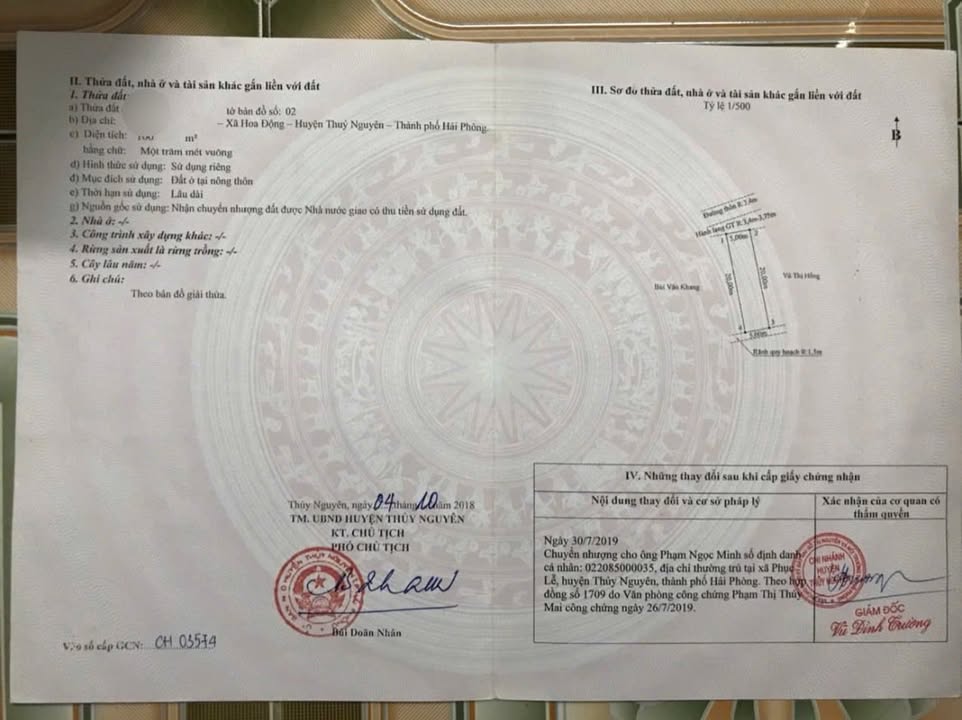 Đất nền TDP Chùa – Hoa Động, Thủy Nguyên 100m² giá 4 tỷ - Tiềm năng phát triển mạnh mẽ!