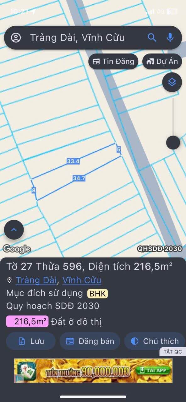 Đất nền Trảng Dài Biên Hòa 216m² giá 2.5 tỷ - Sổ riêng chính chủ ngay gần chợ!