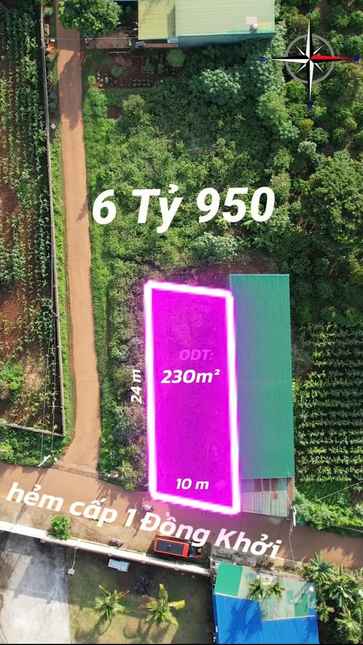 Đất thổ cư 230m² hẻm 128 Đồng Khởi, Tân Lợi giá 6.8 tỷ - Đầu tư sinh lời!