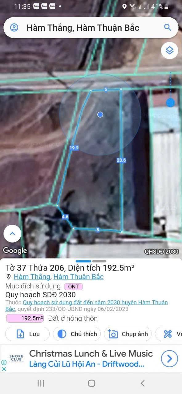 Đất thổ cư Hàm Thắng 192m² giá 1.1 tỷ - Gần trường mẫu giáo!