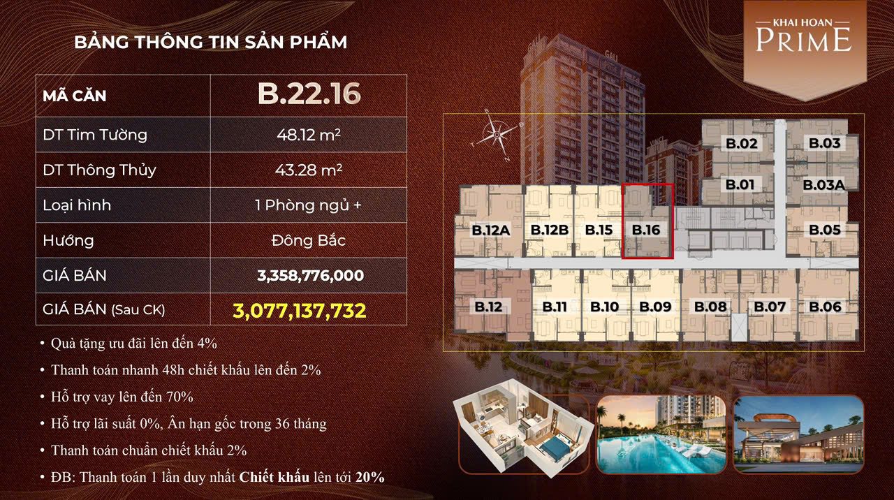 Căn hộ 1PN tại Nhơn Đức, Nhà Bè 48m² giá 3.08 tỷ - Cơ hội đầu tư hấp dẫn!