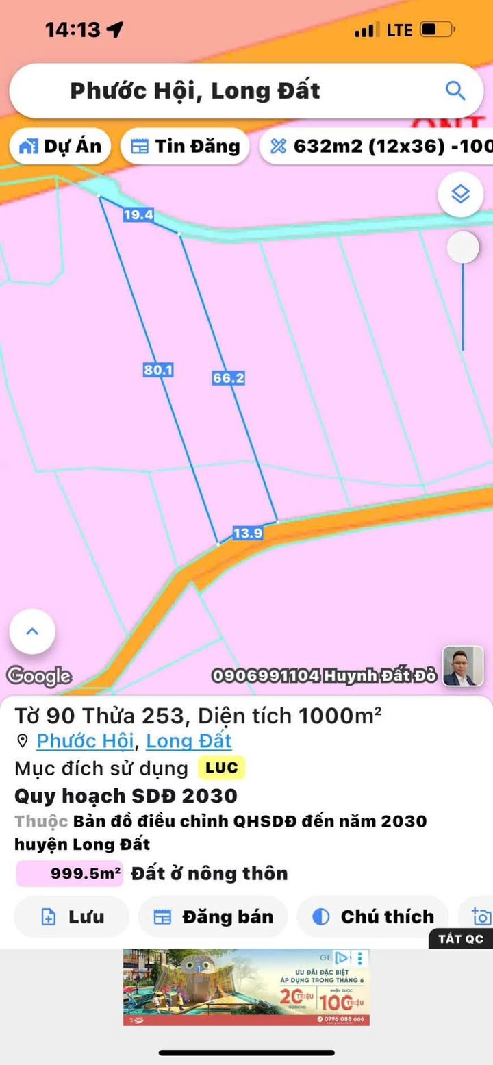 Đất nền Lộc An 1000m² giá 1.7 tỷ - Gần biển chỉ 4Km!